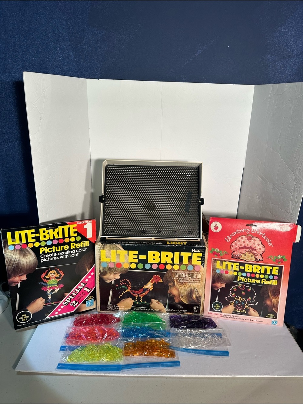 Vtg 1973 Hasbro Original Lite Brite Working W/Lite Brite Pictures & Create Own